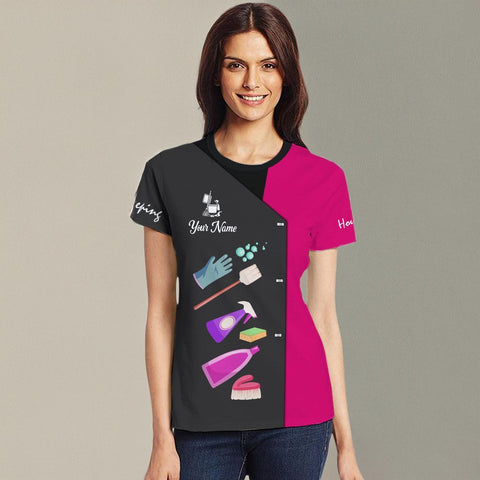 Personalized Housekeeping Shirt 3D All Print Cleaning Service Tshirt Gifts for Housekeeper, House Cleaning Uniforms for Women