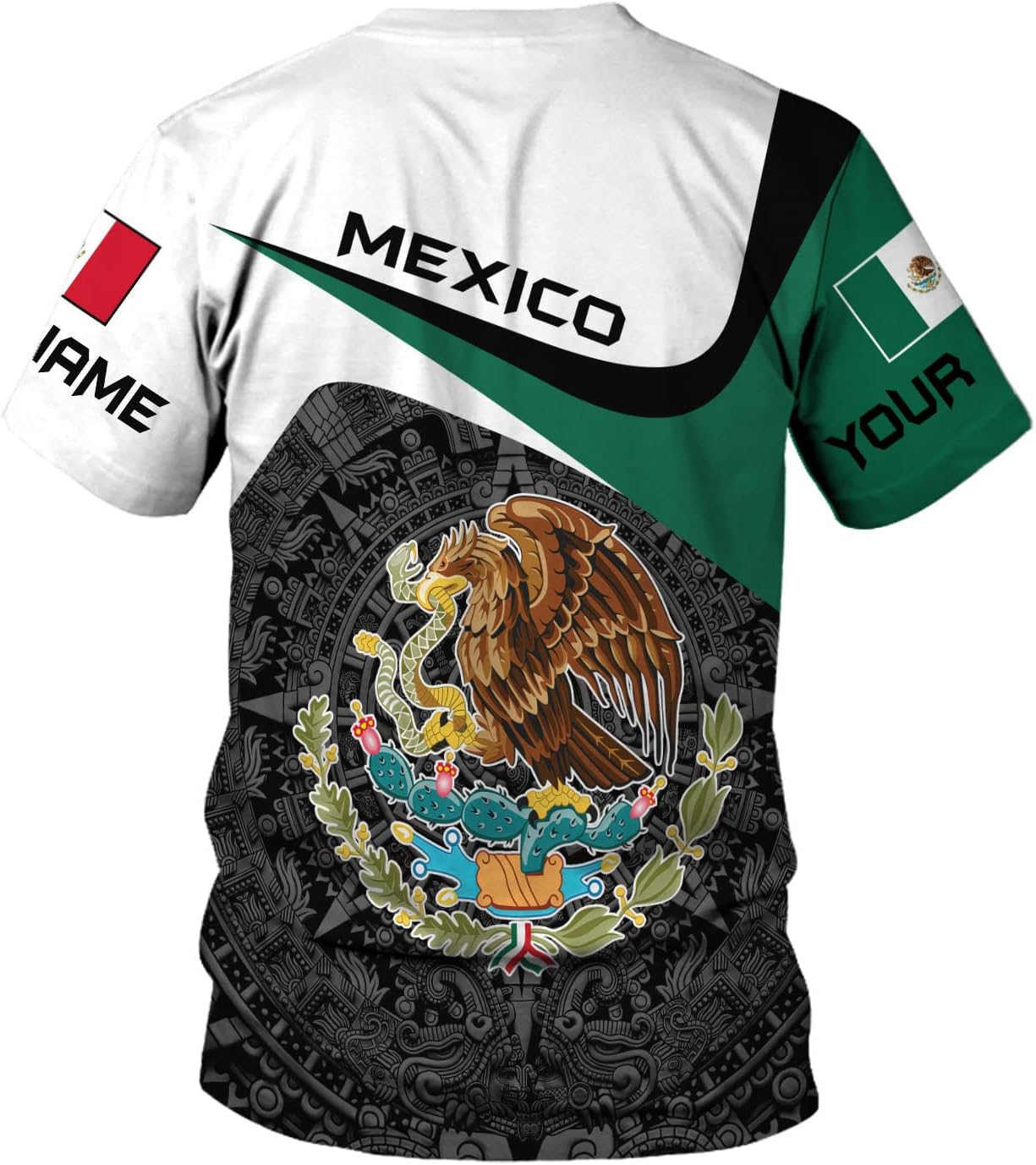 Mostprints Personalized Name Mexican Shirts for Men, Customized Mexico Shirts for Men, Mexico Shirts for Women Mexico Shirt