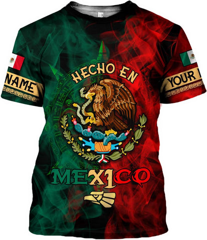 RoyalBro Personalized Mexico Shirt, Camisas de Mexico Customized Mexican Shirts Mexican Flag Mexico 3D Shirt for Men Women
