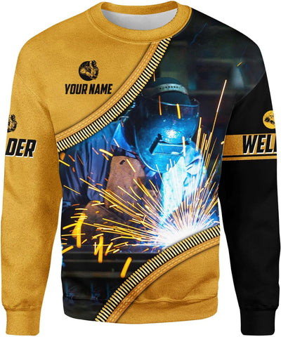 Mostprints Personalized Name Welding Shirt 3D, Custom Welding Shirts Gift, Welding Shirts, Welder Shirt for Men and Women