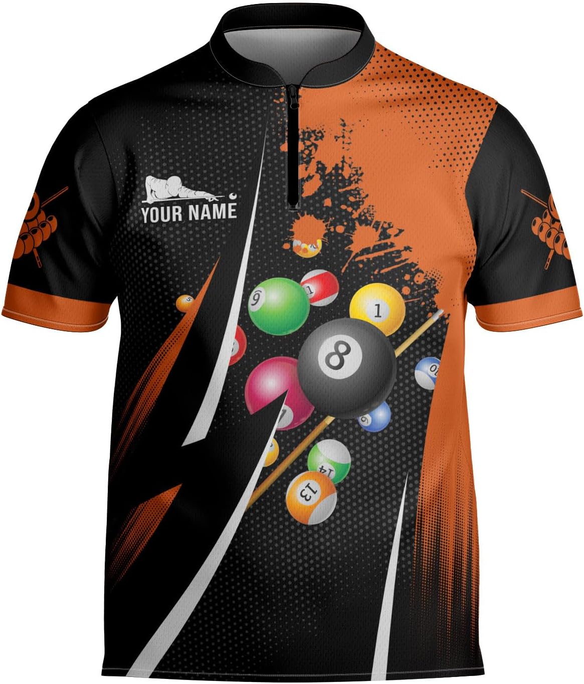 Personalized Billiard Bowling Jersey 3D Billiard Shirt Custom Billiard Flag Shirt Men's Pool Billiards Shirt 8 Ball Men Women