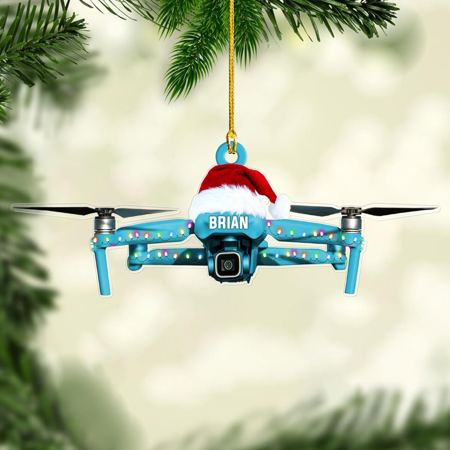 Personalised Drone Christmas Ornament, Custom Name Decoration Delivery Drone Ornament, Delivery Drone Photography Ornaments Decor Hanging Christmas, Drone Ornament, Drone Pilot Gift (DRN3)