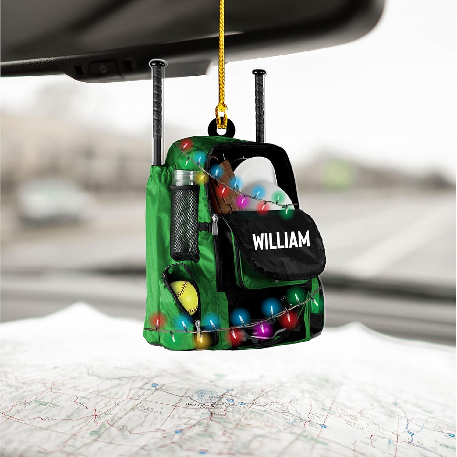 Artparel Personalized Softball Ornament Christmas Tree Decoration Custom Softball Christmas Ornament 2D Shape Flat Softball Lover Gifts Beginner Softball Players Ornament Gift (Softball 10)