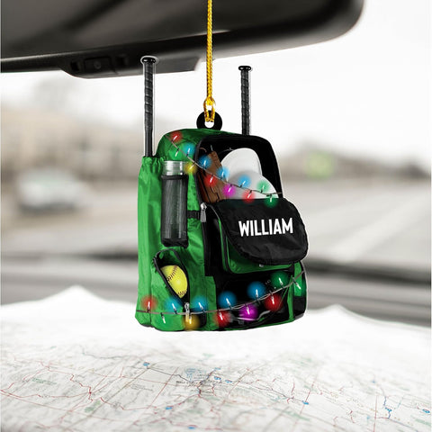 Artparel Personalized Softball Ornament Christmas Tree Decoration Custom Softball Christmas Ornament 2D Shape Flat Softball Lover Gifts Beginner Softball Players Ornament Gift (Softball 10)