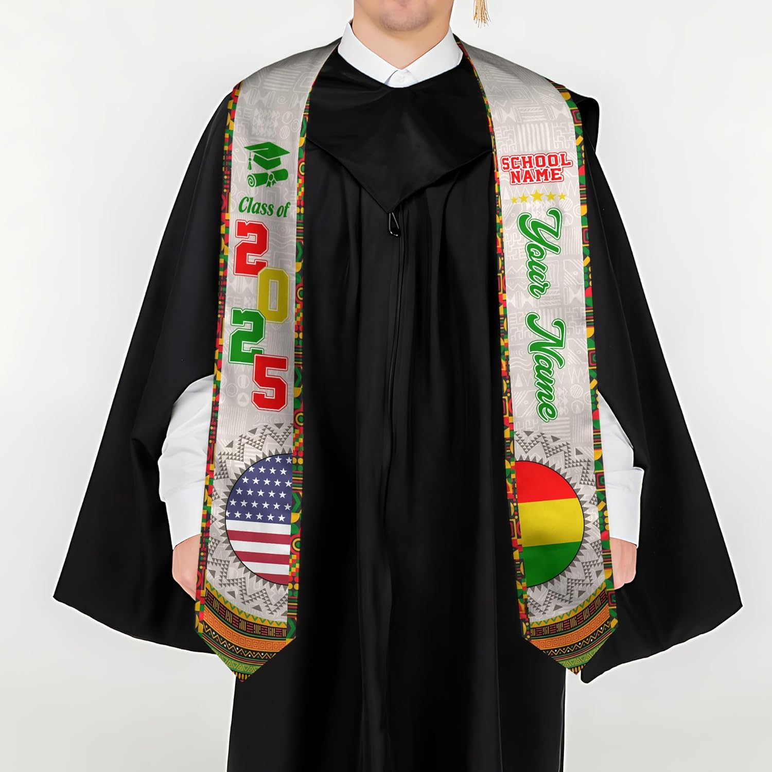 African American Graduation Sash, Graduation Stole Customize, African Graduation Sash, Graduation Stole Class of 2025