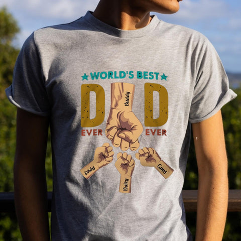 Personalized Dad Shirt, Custom Dad Grandkids Name Shirt, Birthday Christmas Fathers Day Dad Grandpa Gift