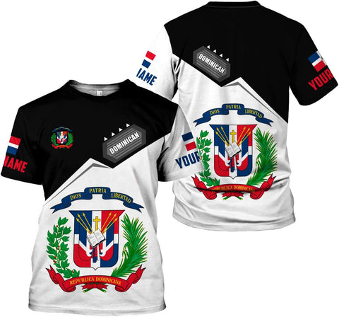 Woseprints Personalized Dominican Shirt 3D, Dominican Republic T Shirt, Dominican Flag Tshirt, Republica Dominicana Shirt