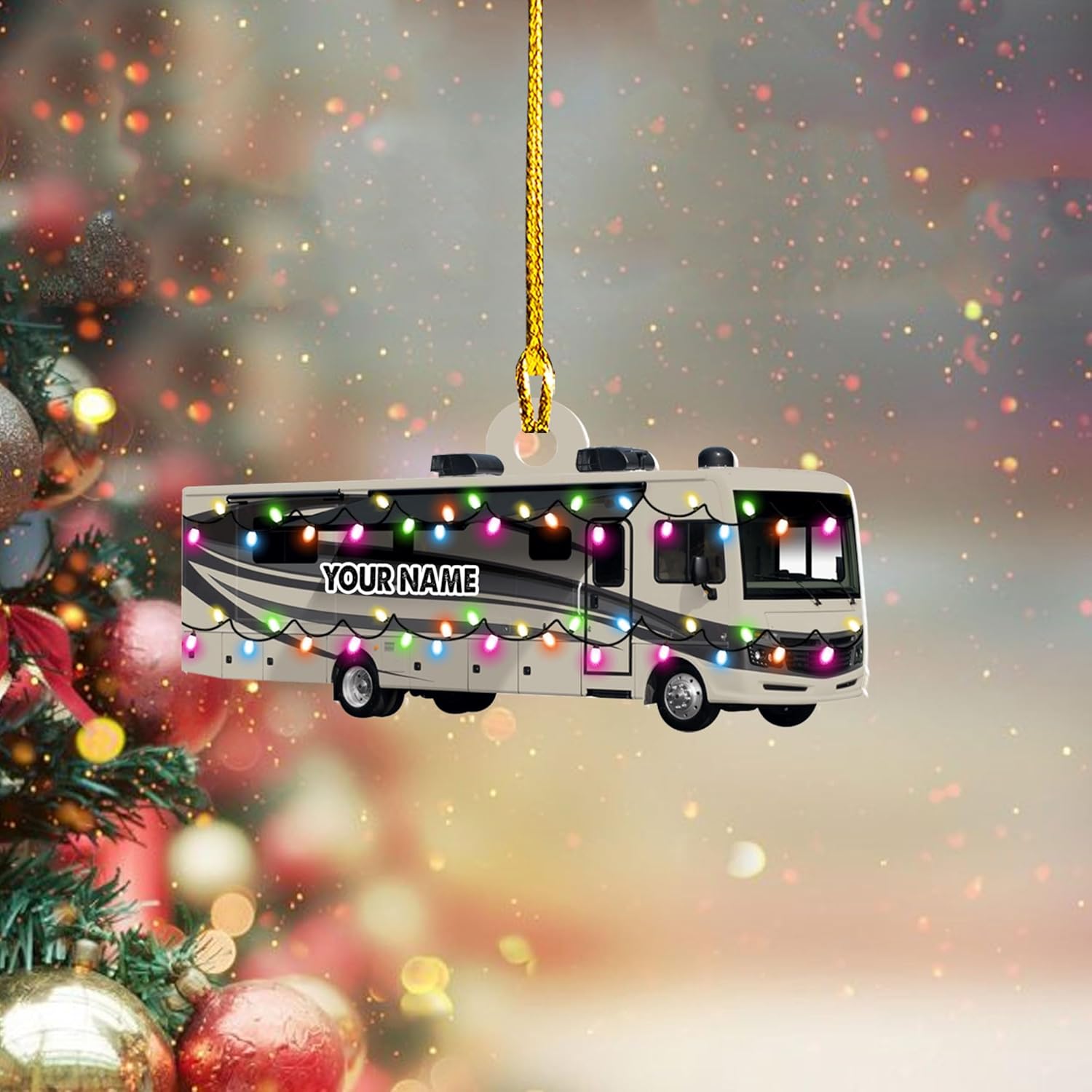 Artparel Personalized Camping Ornaments, Camping Christmas Ornaments, Camper Christmas Ornaments, Camping Ornaments for Christmas Tree, Camper Tree Ornament, Camper Gingerbread (CP14)