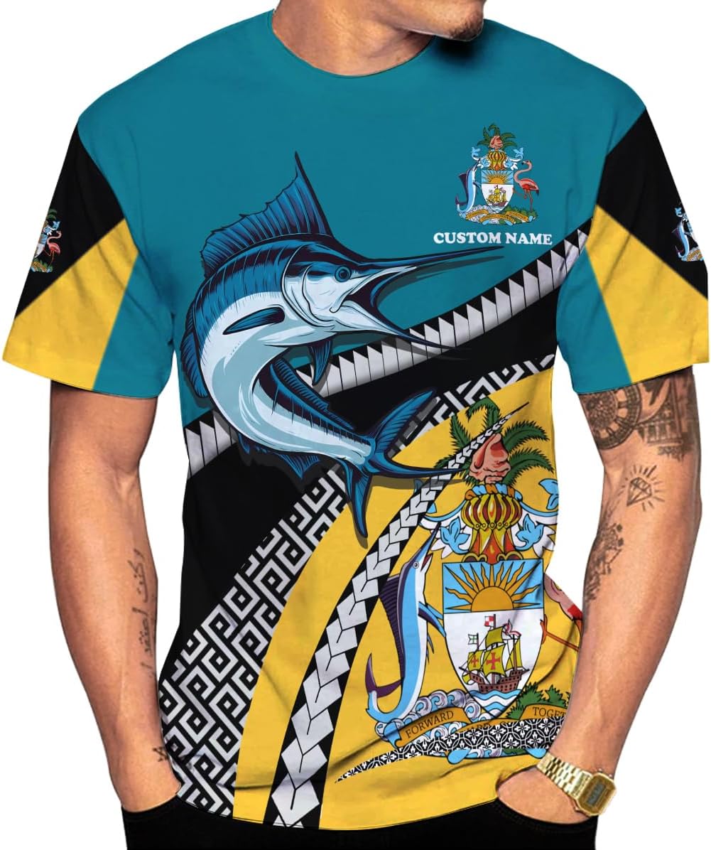 Personalized Bahamas Shirt 3D Custom Bahamas Flag Shirt for Men and Women Bahamas Pride Shirt