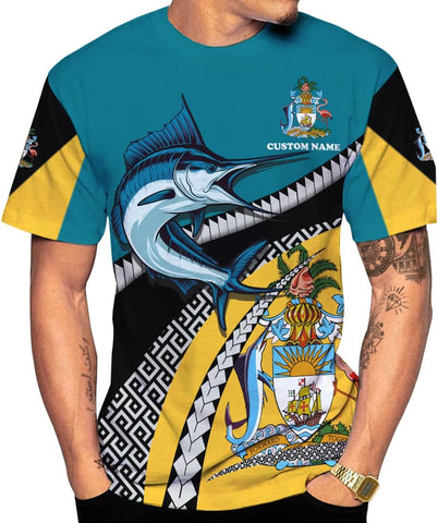 Personalized Bahamas Shirt 3D Custom Bahamas Flag Shirt for Men and Women Bahamas Pride Shirt