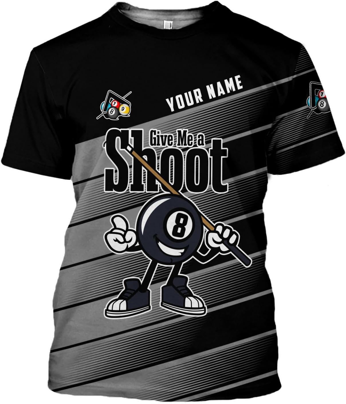 Parvii Personalized Billiards Shirt for Men, 8 Ball Pool Shirt, Billiards Gift