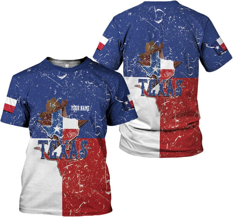 HomeDesign Personalized Name Texas Flag and Map Dont Mess with Texas Shirts 3D Unisex Shirt for Men Women Adult Size S-5XL