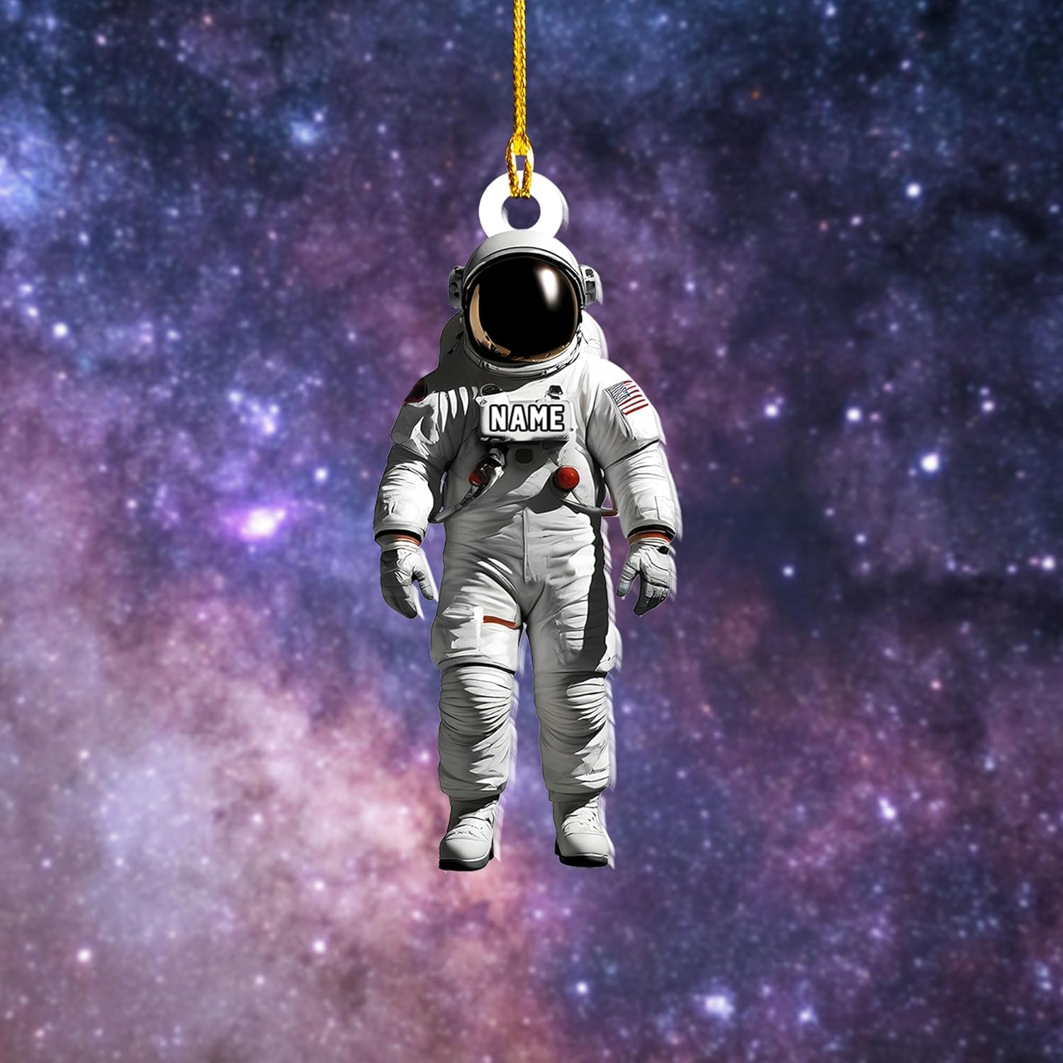 Personalized Astronaut Christmas Ornament Custom Name Rocket Spaceship Ornament for Christmas Tree Xmas Home Decoration Gifts for Boys Children Space (Acrylic, Style 9)