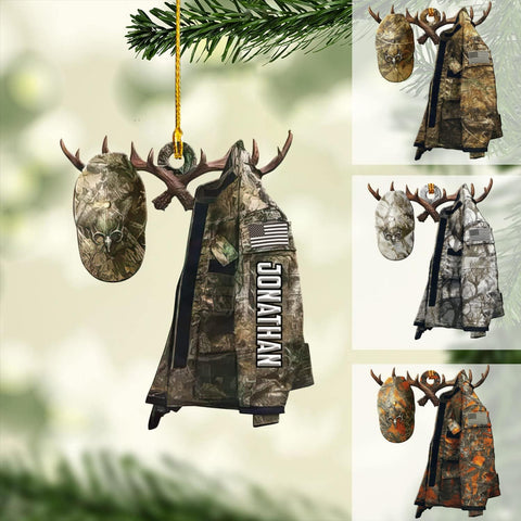 Artparel Personalized Hunting Ornament, Hunter Vest Ornament, Custom Hunting Christmas Ornament, Gifts for Hunting Lovers (Hunting 5)