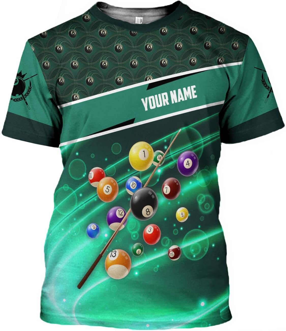 Pretyprints Personalized 3D Billiard Shirt Custom Name Men Women Team Apparel Pool 8 Ball Flag Tshirt Billiards Shirts Gift