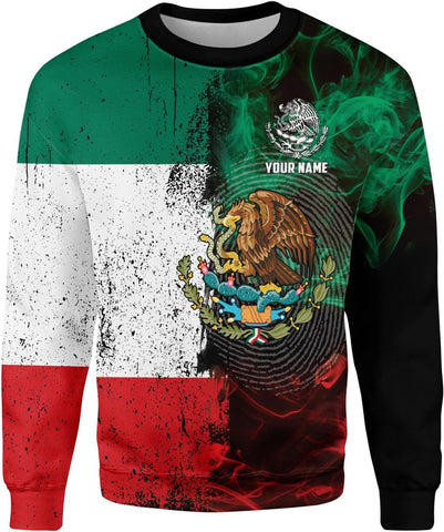 HomeDesign Custom Mexico Shirts Personalized Name Mexican 3D Flag Shirt for Men Women Aztec Unisex US Eagle Pride Camisas