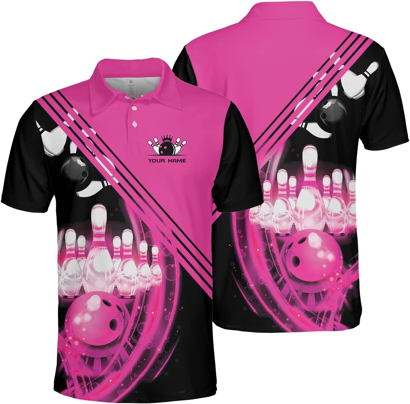 Personalized Name Bowling Polo Shirts 3D for Women, Bowling shirt, Bowling Shirts for Womens, Team Bowling Shirt Women1