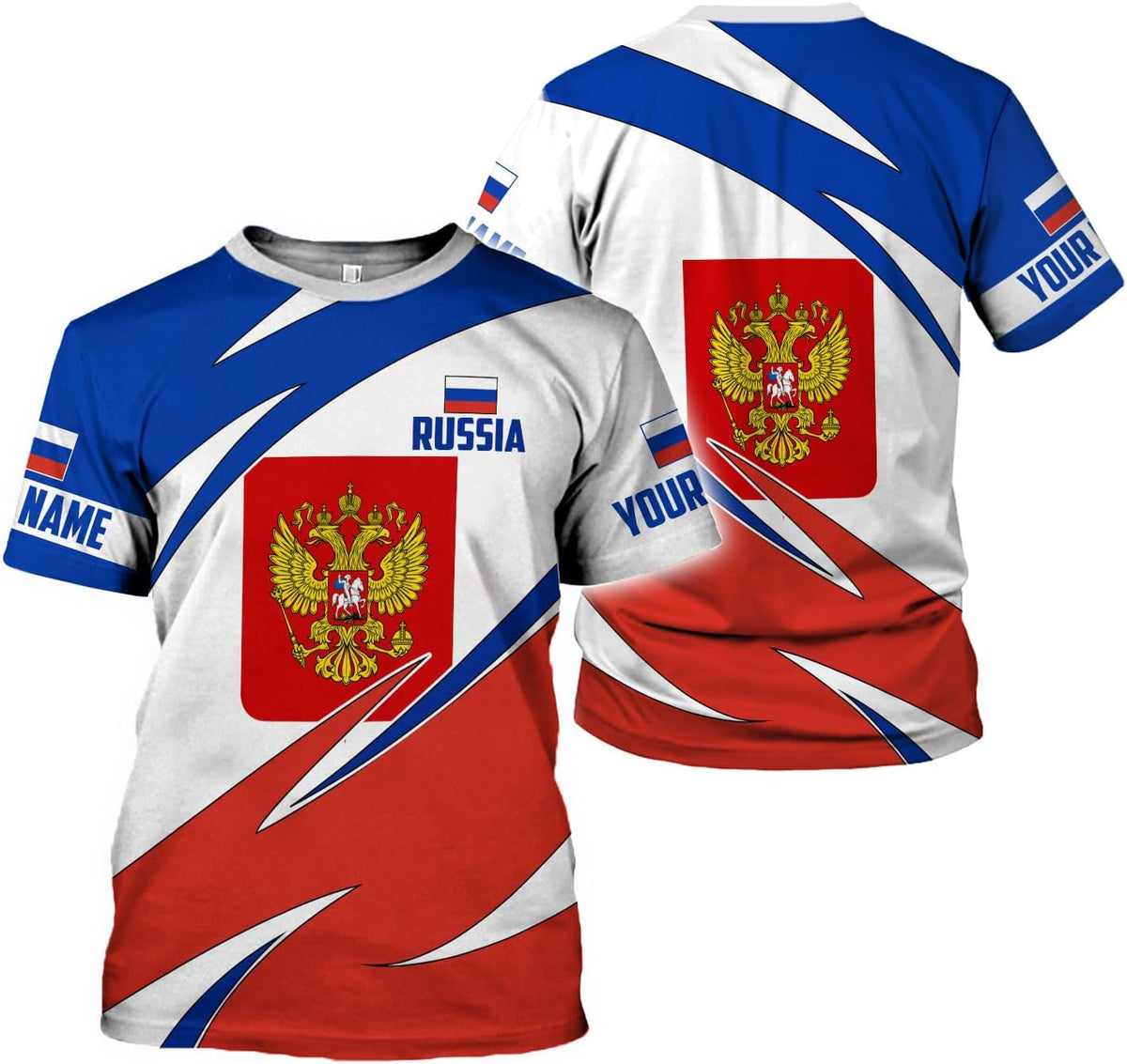 MoonArt Personalized Russia Shirts Russian Shirt Russian Coat of Arms Russia Flag Pride Shirts Russia Flag Coat of Arms