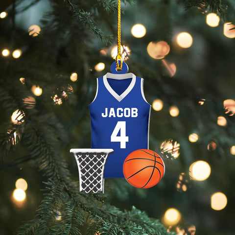 Artparel Personalized Basketball Ornaments, Basketball Christmas Ornament, Car Ornament, Custom Basketball Player Ornament, Basketball Ornaments for Christmas Tree (BKBV 8)