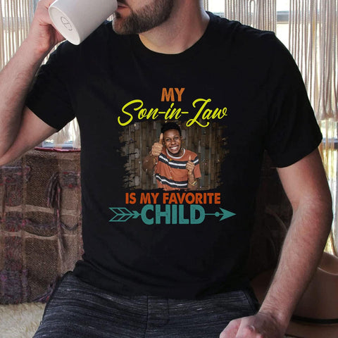 HomeDesign Personalized My Son in Law is My Favorite Child Shirt, Son in Law Tshirt, My Favorite Child is My Son in Law Shirt