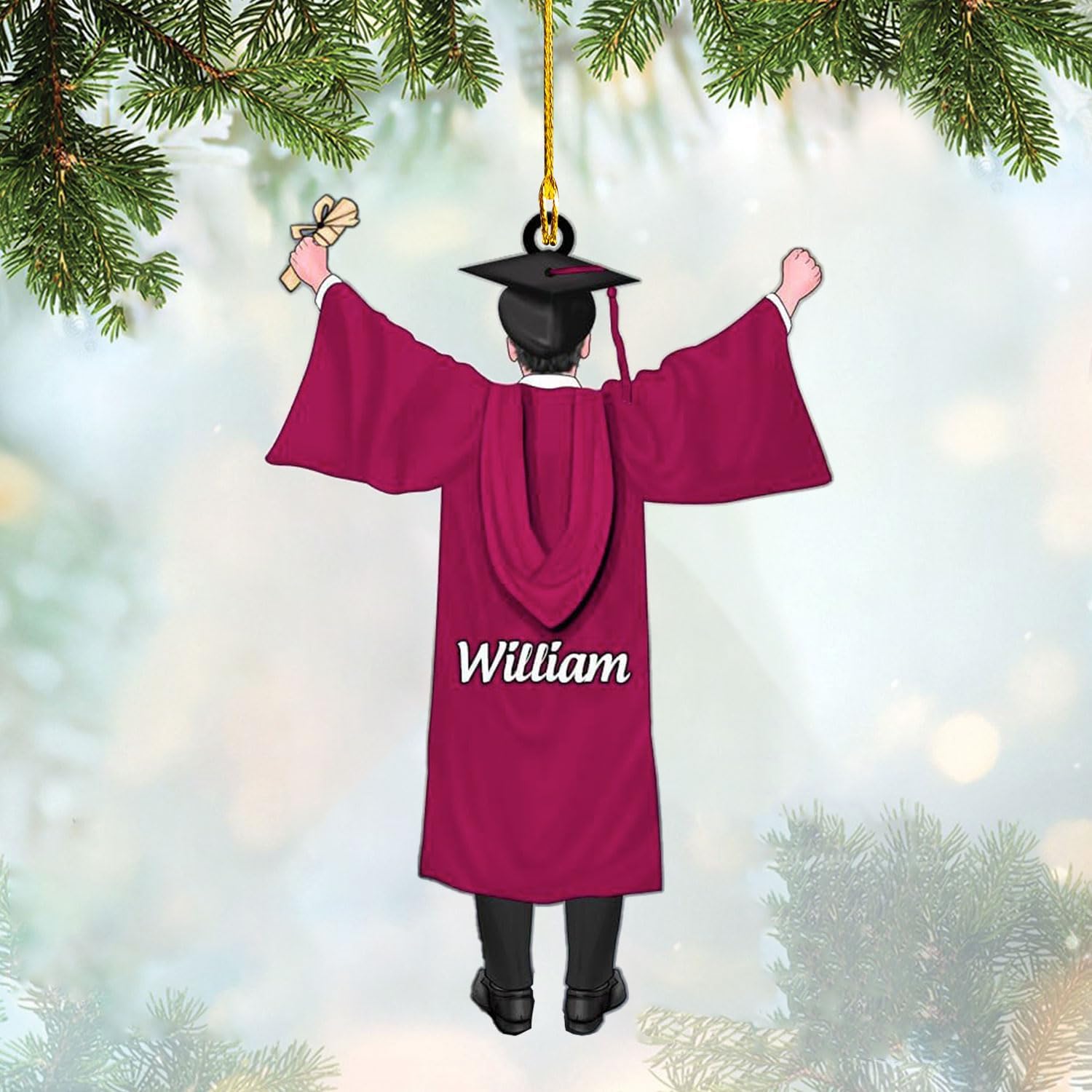 Personalized Graduation Ornaments Class of 2024 Graduation Gown Ornament Gifts Graduation Ornaments Class of 2025 College Graduation Ornaments Class of 2024 Graduate Ornament Tree Hanging Decor (G2)