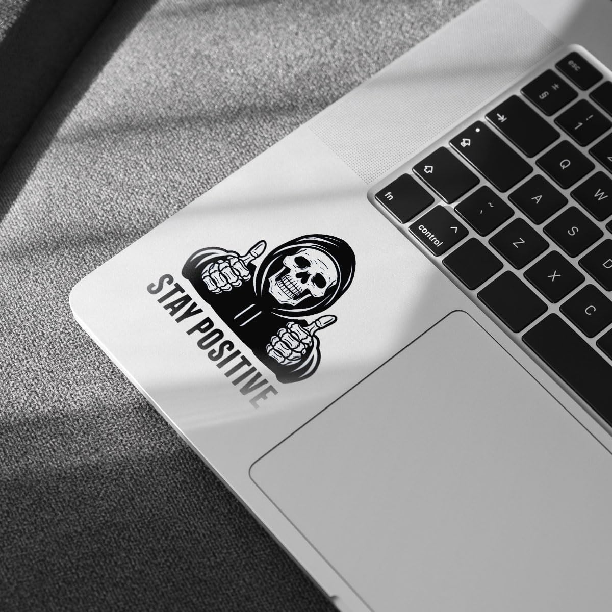(3pcs) Skeleton Stay Positive, Funny Skeleton Sticker, Skeleton Sticker for Halloween, Sticker Die-Cut Waterproof Vinyl Sticker for Laptop Water Bottle Phone Window Helmet Decal Gift