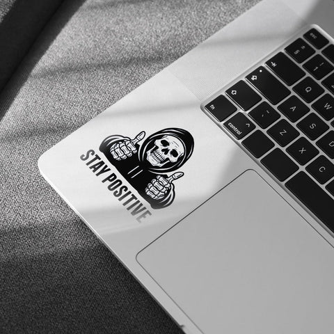 (3pcs) Skeleton Stay Positive, Funny Skeleton Sticker, Skeleton Sticker for Halloween, Sticker Die-Cut Waterproof Vinyl Sticker for Laptop Water Bottle Phone Window Helmet Decal Gift