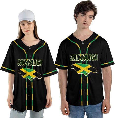 Personalized Jamaica Baseball Jersey Shirt, Custom Team Name Jamaican Baseball Jersey for Men and Women, Jamaica Country