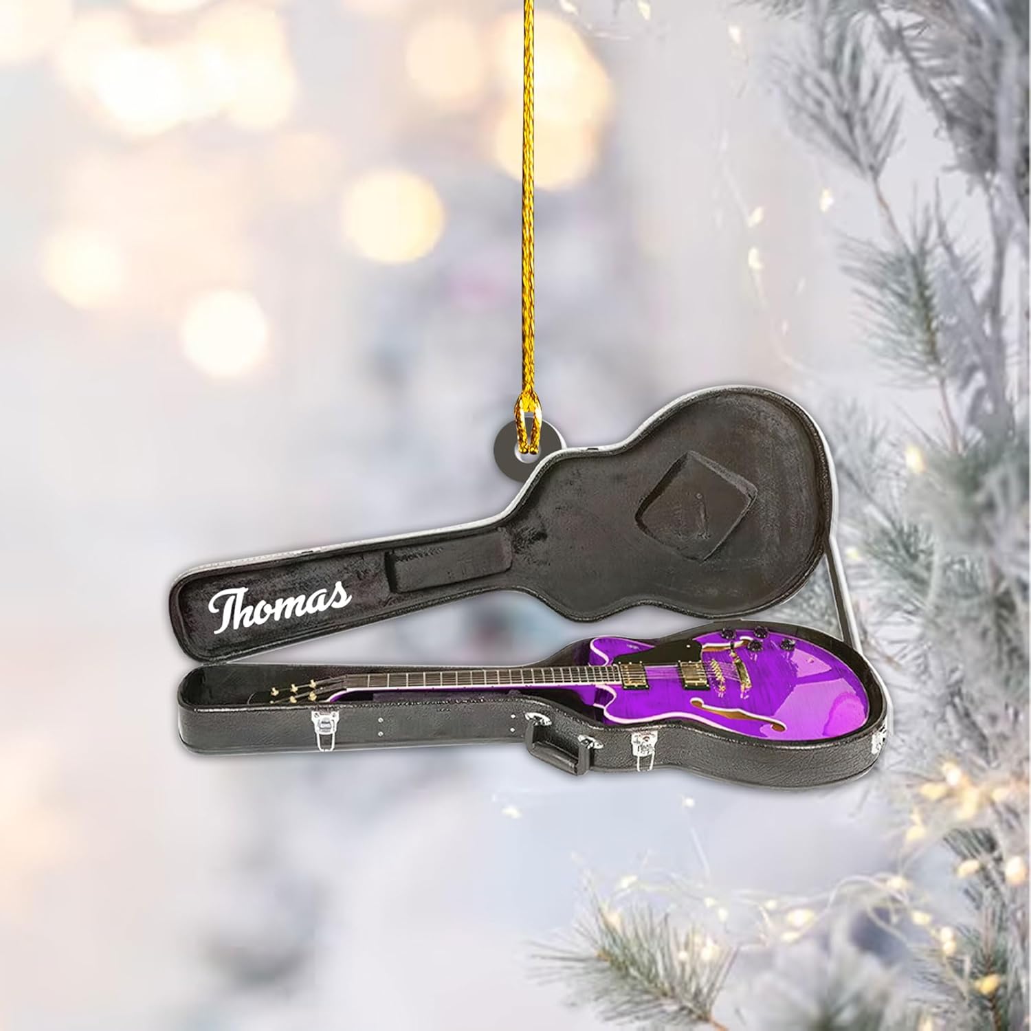 Artparel Personalized Guitar Ornament, Gifts for Guitar Lovers, Guitarist Music Lovers, Guitar Gifts for Guitar Players Lovers, Guitar Musical Instrument Christmas Ornament 2023 (Guitar 4)