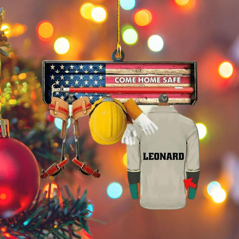 mostprints Personalized Lineman Ornament Custom Lineman Ornaments Line Man Christmas Ornaments Gifts for Lineman Ornament Lineman Christmas Hanging Ornament Lineman Gift (Style 9)