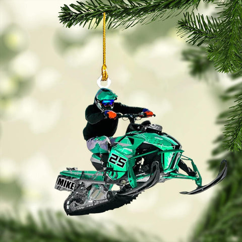 Artparel Personalized Snowmobile Ornament, Snowmobile Racing Lover Christmas Ornament, Christmas Ornament for Winter Sport Lovers, Christmas Ornament Tree, Snowride Sports