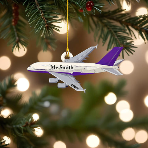 Podagree Personalized Airplane Ornaments for Christmas Tree - Airplane Christmas Ornament 2023, Pilot Airplane Captain Christmas Tree 2023, Pilot Ornament Xmas Gifts Christmas Pilot Flight (APL5)