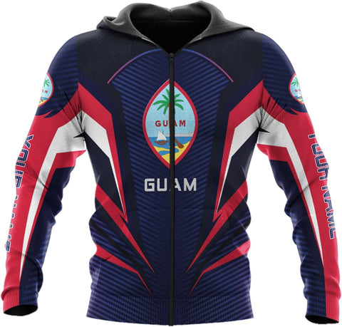 Vybonz Personalized Guam Hoodie - Guahan Pride Zip Hoodie for Men & Women
