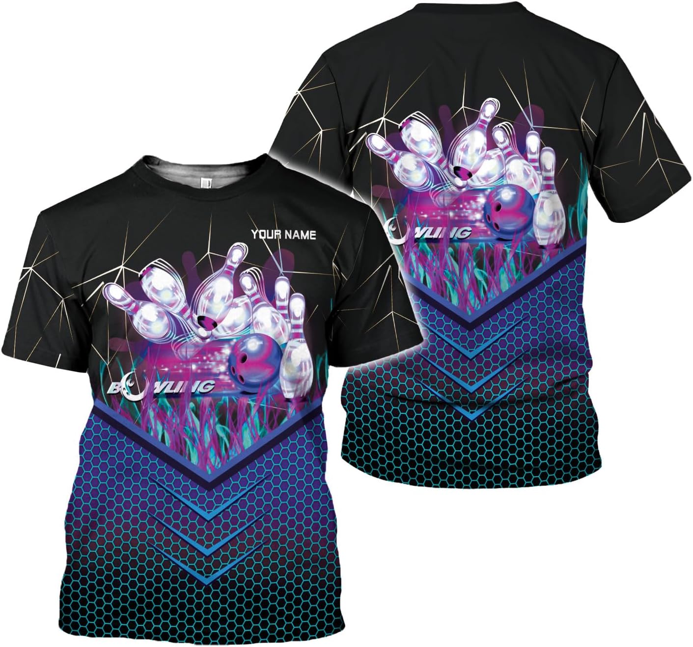 Rivelus Personalized Name Bowling Shirts for Men and Women 3D, Bowling Shirts for Team Bowling, Bowling Shirts Gift