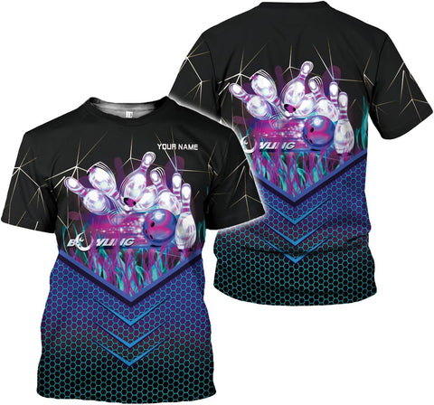 Rivelus Personalized Name Bowling Shirts for Men and Women 3D, Bowling Shirts for Team Bowling, Bowling Shirts Gift