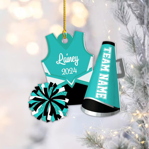 Suseaz Personalized Cheerleader Ornament 2024, Cheerleader Christmas Ornaments, Cheer Christmas Ornament, Cheerleading Ornament 2024, Cheer Ornaments for Christmas Tree (Acrylic, Cheer3)