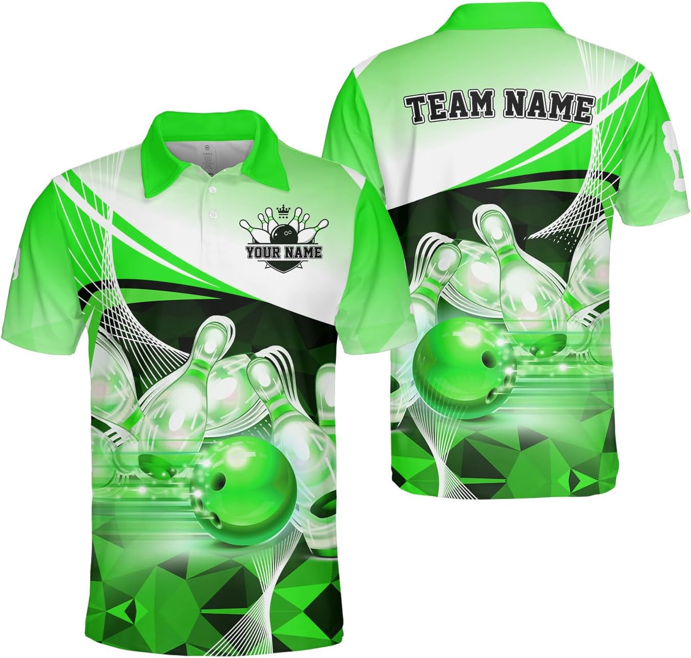Ligthuy Personalized Name Bowling Polo Shirts 3D for Men and Women, Bowling Shirt, Bowling Shirts for Men Team Bowling Shirt3