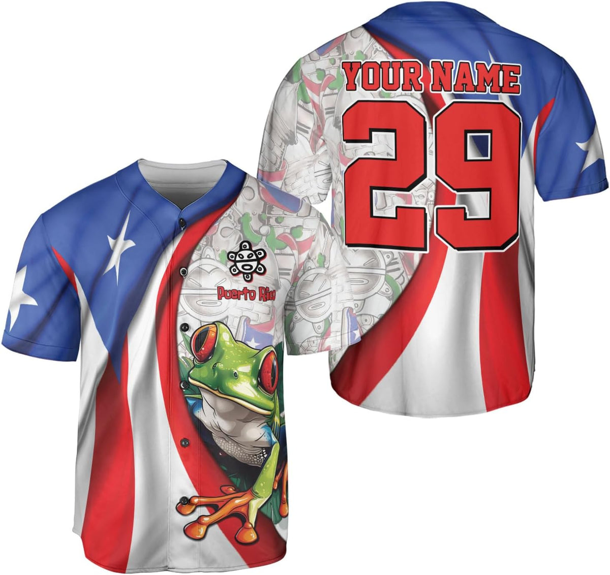 Personalized Puerto Rico Baseball Shirt,Customized Team Name Puerto Rican Baseball Jersey for Men,Women S-5XL
