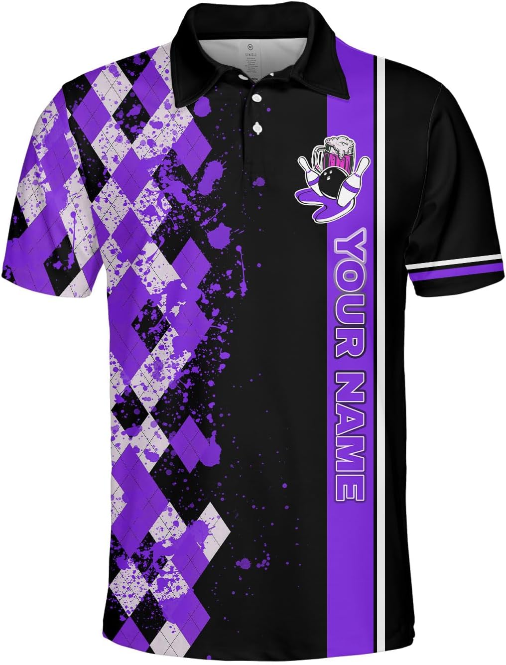 Intenprints Custom 3D Bowling Polo Shirts Personalized Jersey Men Women Team Name Unisex Bowling Shirt Jerseys