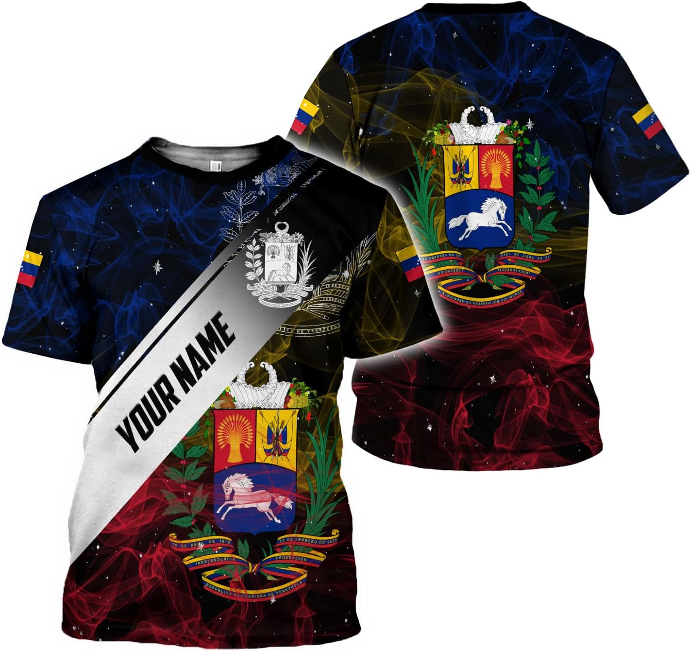 Royal Fight Personalized Coat of Arms Shirt with Venezuela Flag - Pride Shirts for Men & Women