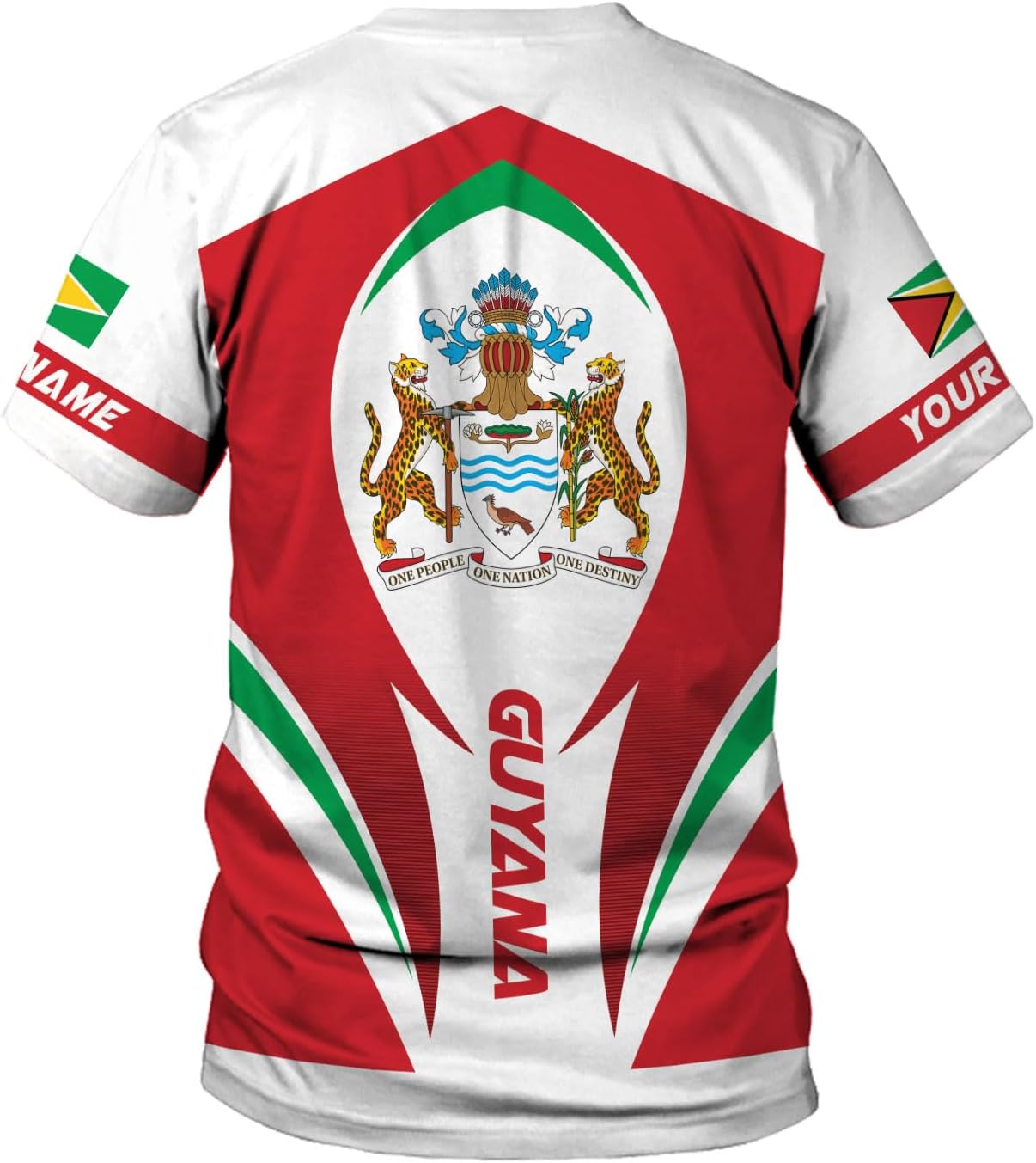 MoonArt Personalized Guyana Shirts - Guyanese Coat of Arms Flag 3D