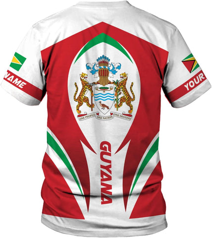 MoonArt Personalized Guyana Shirts - Guyanese Coat of Arms Flag 3D