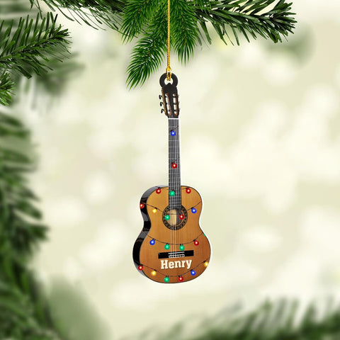 Personalized Guitar Ornament, Electric Guitar Ornament, Guitar Christmas Ornaments 2024, Acoustic Guitar Christmas Ornament, Guitar Christmas Ornaments Guitarist Gift Musical Instruments Xmas (G12)