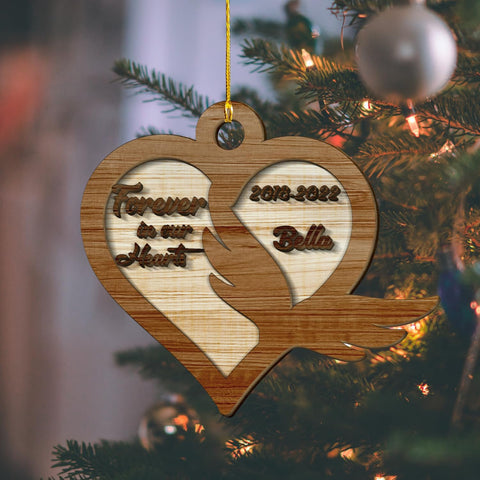 MAPrints Personalized Layered Wooden Dog Cat Paw Ornament Christmas 2024, Custom Dog Paw Suncatcher Wood Ornaments with Names, Pet Paw Wooden Dog Ornament, Pet Paw Christmas Ornament (PAW 3)