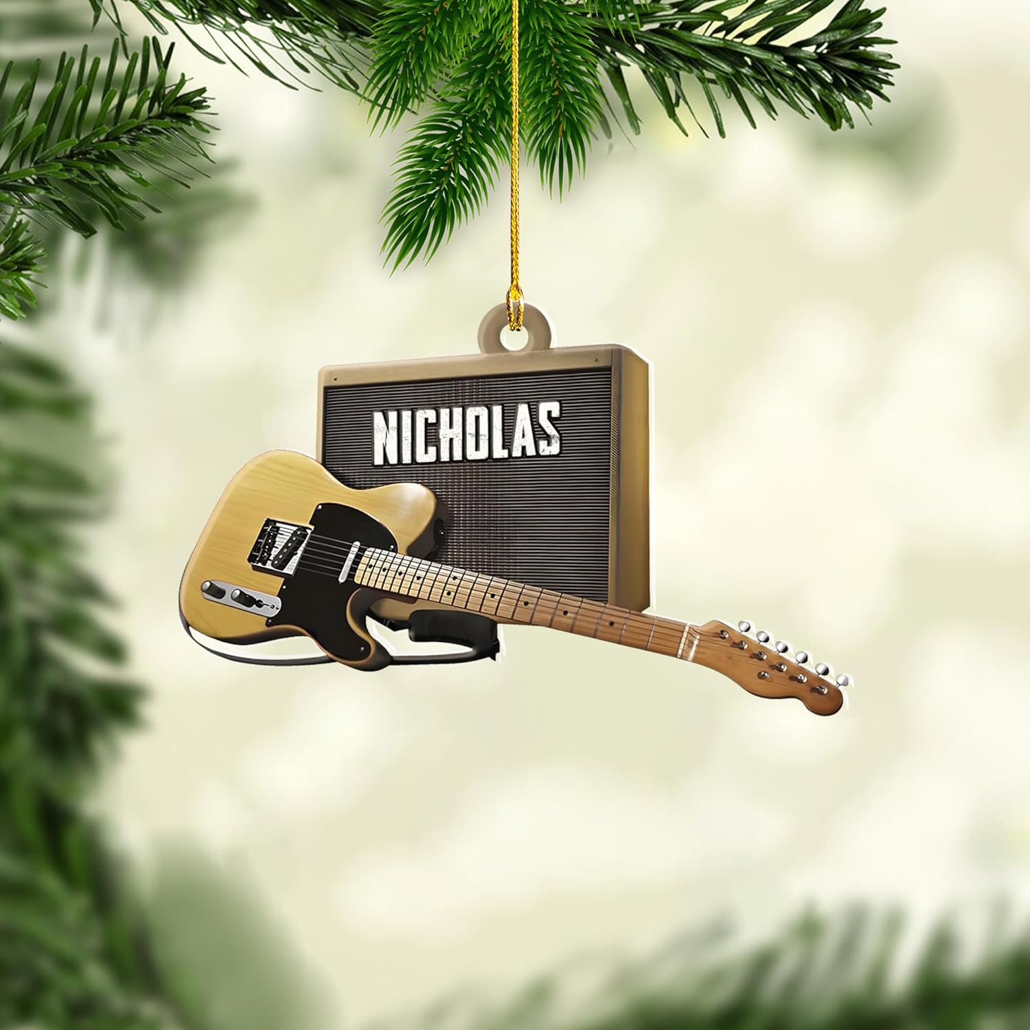 Personalized Guitar Ornament, Electric Guitar Ornament, Guitar Christmas Ornaments 2024, Acoustic Guitar Christmas Ornament, Guitar Christmas Ornaments Guitarist Gift Musical Instruments Xmas (G15)