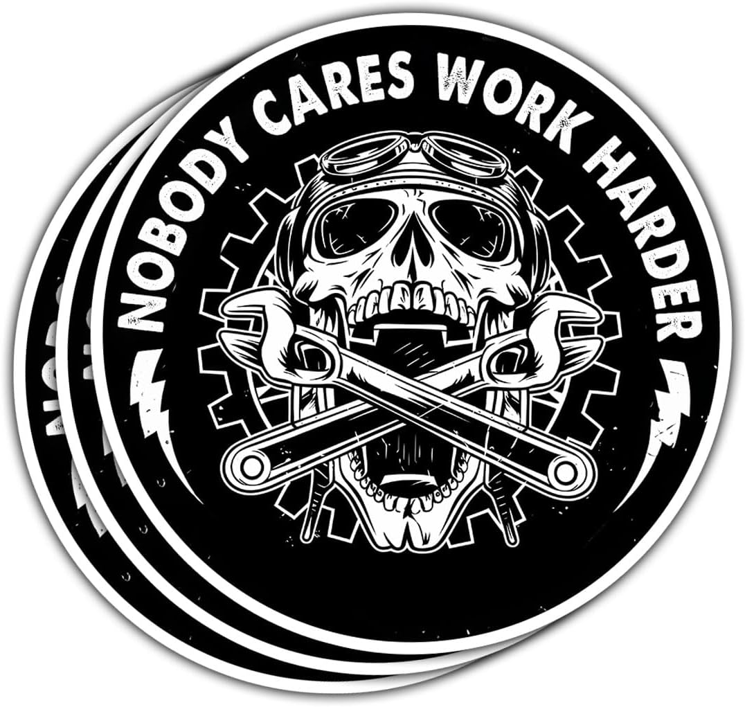 3 Pcs Nobody Cares Work Harder Sticker, Workout Gym Motivational Adulting is Hard Stickers, Sarcastic Work Stickers - Vinyl Stickers 3 Inches for Water Bottles Laptop Phone Car Hard Hat Helmet