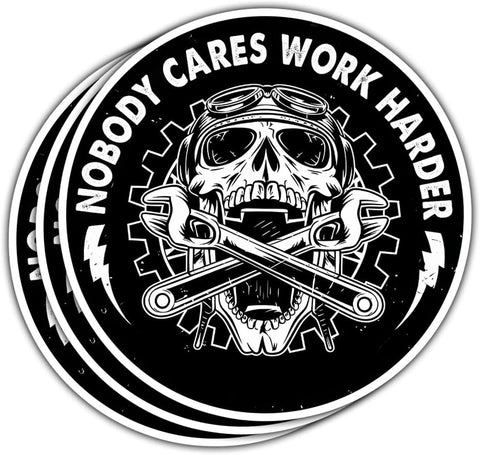 3 Pcs Nobody Cares Work Harder Sticker, Workout Gym Motivational Adulting is Hard Stickers, Sarcastic Work Stickers - Vinyl Stickers 3 Inches for Water Bottles Laptop Phone Car Hard Hat Helmet