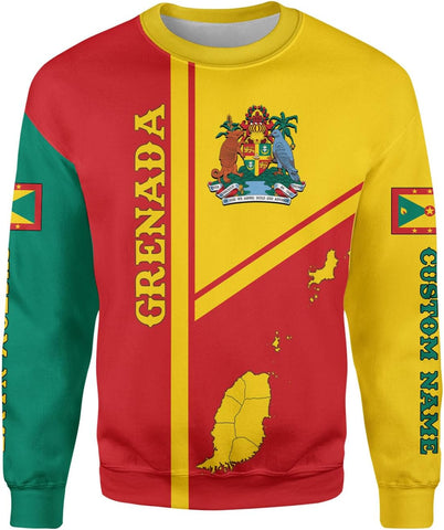 Personalized Name Grenada Shirts for Men, Grenada Shirts for Women, Proud Grenadan Shirts, Grenadian Flag Pride Shirt