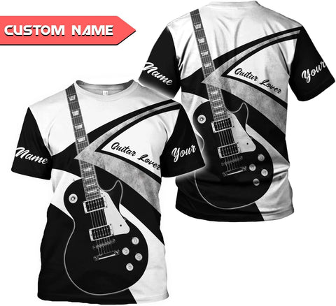 Personalized Name Guitar Shirt 3D, Customized Guitar Shirts for Men, Unisex Guitar Shirts Music Music Lover, Guitar Lover