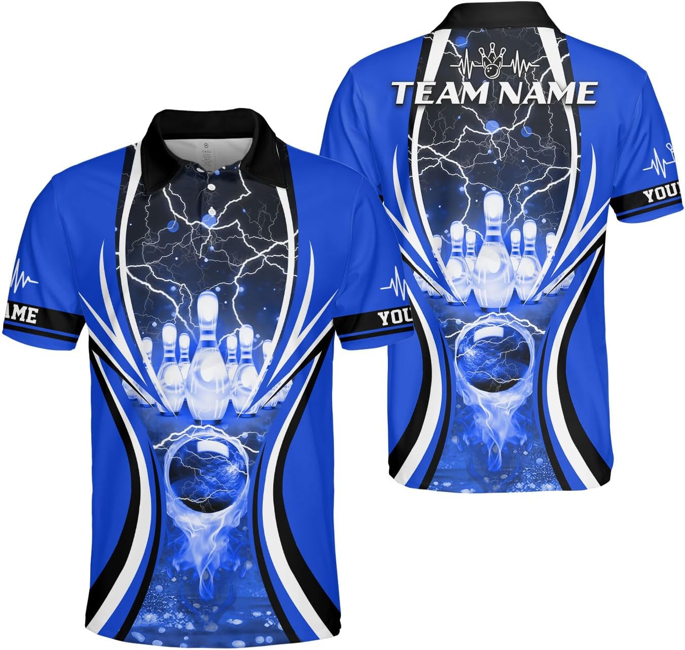 Ligthuy Personalized Name Bowling Polo Shirts 3D for Men and Women, Bowling Shirt, Bowling Shirts for Men Team Bowling Shirt